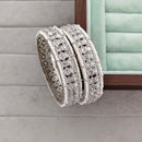 Rajwadi Collection Shimmer Crystal Stone And Pearl Bangles Set