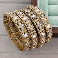 Rajwadi Collection Heritage Pota Stone Bangles Set