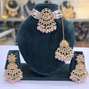 Rajwadi Collection Grand Crystal Stone Pearl And Beads Choker Necklace Set