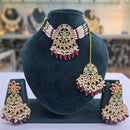 Rajwadi Collection Grand Crystal Stone Pearl And Beads Choker Necklace Set