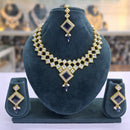 Rajwadi Collection Glam Crystal Stone Beads And Pearl Traditional Necklace Set