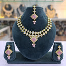 Rajwadi Collection Glam Crystal Stone Beads And Pearl Traditional Necklace Set