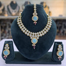 Rajwadi Collection Glam Crystal Stone Beads And Pearl Traditional Necklace Set