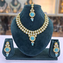 Rajwadi Collection Glam Crystal Stone Beads And Pearl Traditional Necklace Set