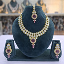 Rajwadi Collection Glam Crystal Stone Beads And Pearl Traditional Necklace Set