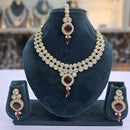 Rajwadi Collection Glam Crystal Stone Beads And Pearl Traditional Necklace Set