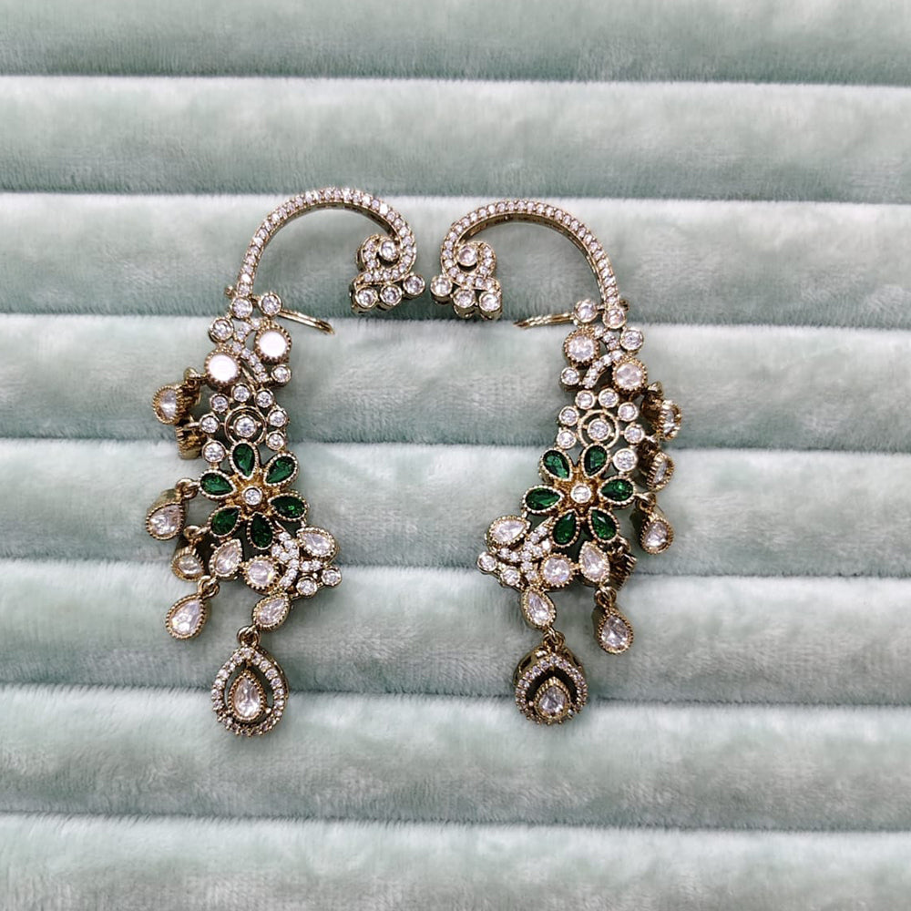 Rajwadi Collection Glamorous American Diamond (Left & Right) Ear Cuff Earrings