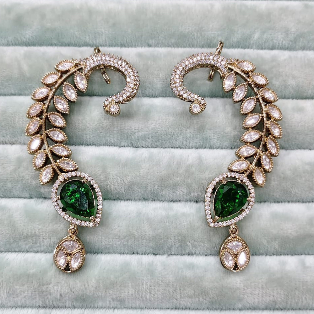 Rajwadi Collection Glamorous American Diamond (Left & Right) Ear Cuff Earrings