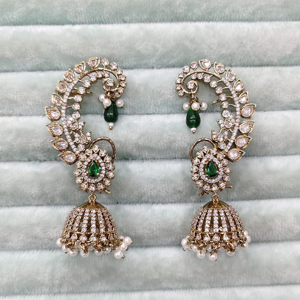 Rajwadi Collection Glamorous American Diamond (Left & Right) Ear Cuff Earrings