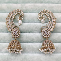 Rajwadi Collection Glamorous American Diamond (Left & Right) Ear Cuff Earrings