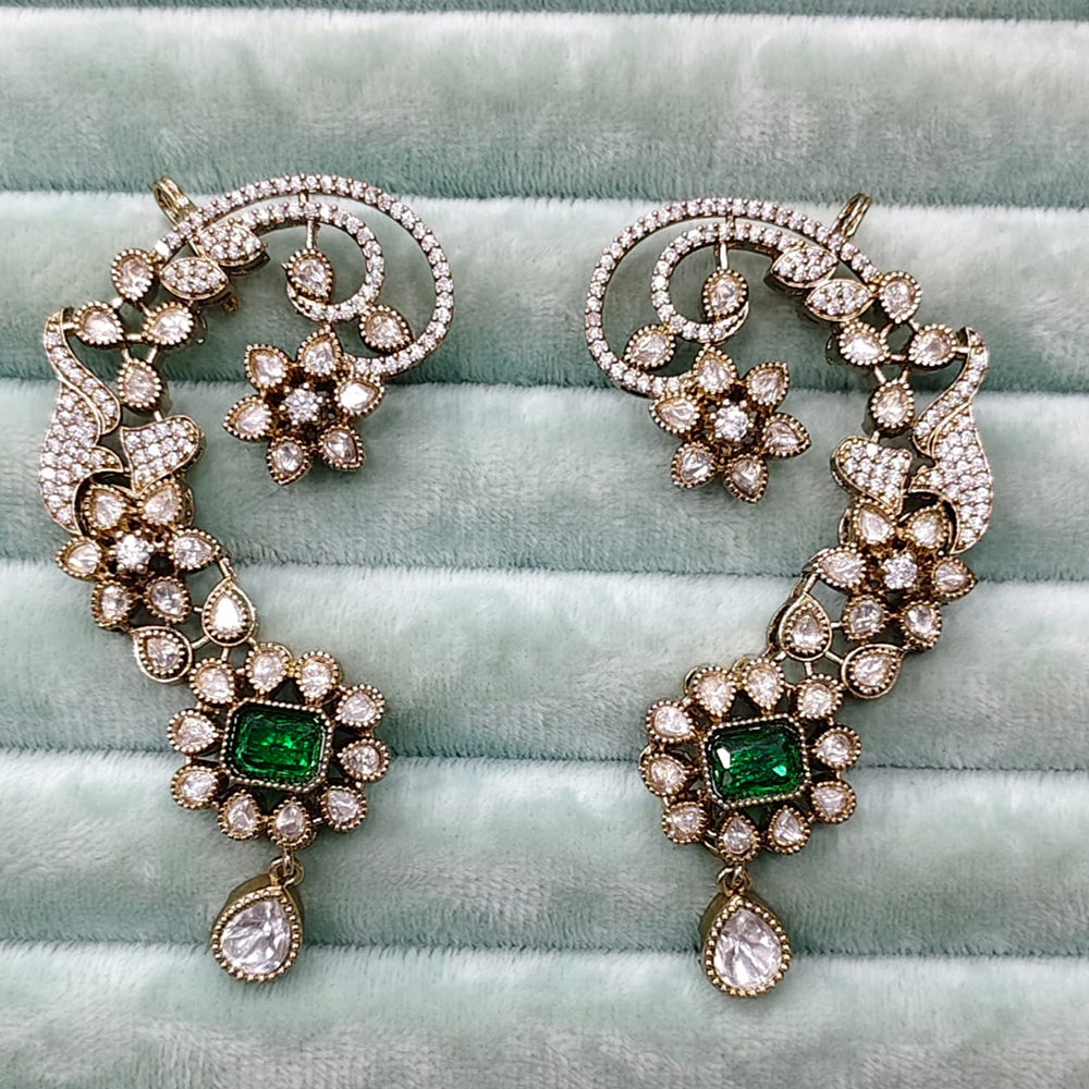 Rajwadi Collection Glamorous American Diamond (Left & Right) Ear Cuff Earrings