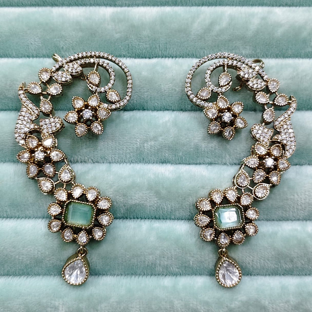 Rajwadi Collection Glamorous American Diamond (Left & Right) Ear Cuff Earrings