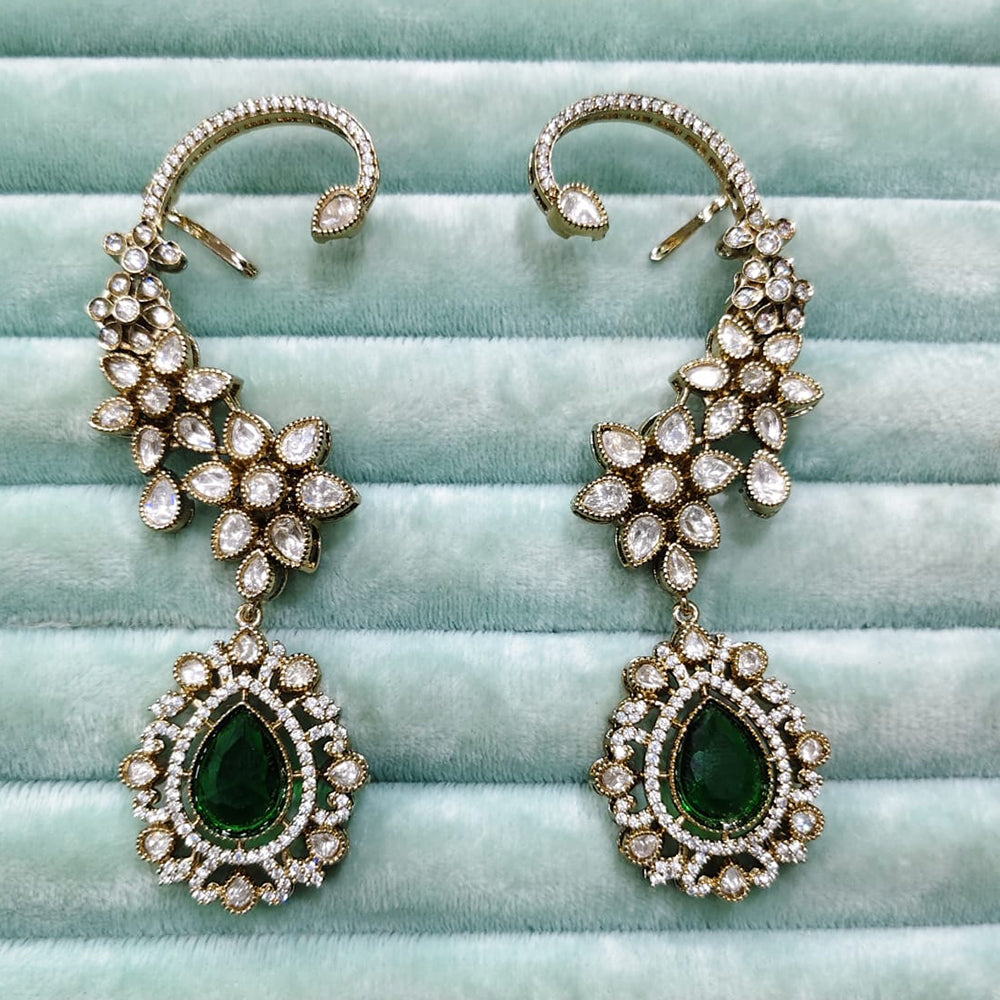 Rajwadi Collection Glamorous American Diamond (Left & Right) Ear Cuff Earrings