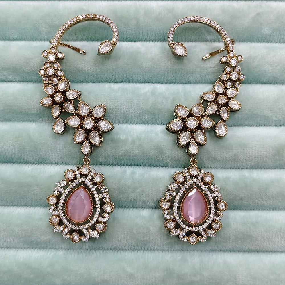 Rajwadi Collection Glamorous American Diamond (Left & Right) Ear Cuff Earrings