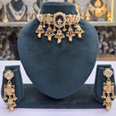 Rajwadi Collection Pota Stone And Pearl Statement Choker Necklace Set