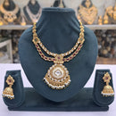 Rajwadi Collection Pota Stone Pearl And Beads Statement Necklace Set