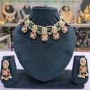 Rajwadi Collection Pota Stone And Pearl Statement Choker Necklace Set