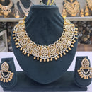Rajwadi Collection Pota Stone Pearl And Beads Statement Necklace Set