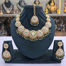 Rajwadi Collection Polki Kundan Pearl And Beads Meenakari Statement Necklace Set