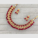Rajwadi Collection Glam Crystal Stone Beads And Pearl Designer Necklace Set
