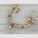 Rajwadi Collection Glam Crystal Stone Beads And Pearl Designer Necklace Set