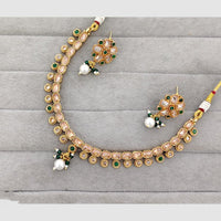 Rajwadi Collection Glam Crystal Stone Beads And Pearl Designer Necklace Set