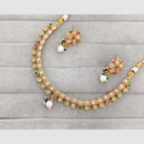 Rajwadi Collection Glam Crystal Stone Beads And Pearl Designer Necklace Set