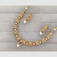 Rajwadi Collection Glam Crystal Stone Beads And Pearl Designer Necklace Set