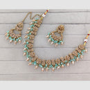 Rajwadi Collection Glam Crystal Stone Beads And Pearl Designer Necklace Set