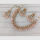 Rajwadi Collection Glam Crystal Stone Beads And Pearl Designer Necklace Set