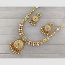 Rajwadi Collection Glam Pota Stone Beads And Pearl Designer Necklace Set