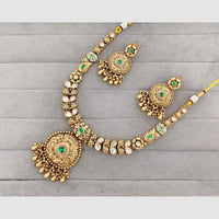 Rajwadi Collection Glam Pota Stone Beads And Pearl Designer Necklace Set