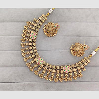 Rajwadi Collection Pota Stone And Austrian Stone Designer Necklace Set