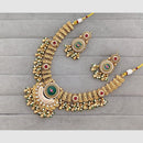Rajwadi Collection Glam Pota Stone  And Pearl Traditional Designer Necklace Set