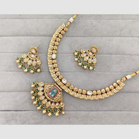 Rajwadi Collection Glam Pota Stone Beads And Pearl Designer Necklace Set