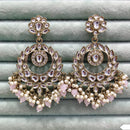 Rajwadi Collection Traditional Kundan Stone Pearl And Beads Dangler Earrings