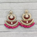 Rajwadi Collection Traditional Kundan Stone And Pearl  Meenakari Dangler Earrings