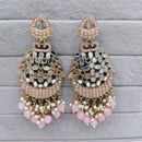 Rajwadi Collection Traditional Mirror Work Pearl Dangler Earrings for Women