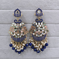 Rajwadi Collection Traditional Mirror Work Pearl Dangler Earrings for Women