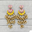 Rajwadi Collection Traditional Crystal Stone And Pearl  Meenakari Dangler Earrings