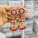 Rajwadi Collection Royal Crystal Stone Pearl And Beads  Designer Dangler Earrings