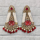 Rajwadi Collection Traditional Crystal Stone And Pearl  Meenakari Dangler Earrings