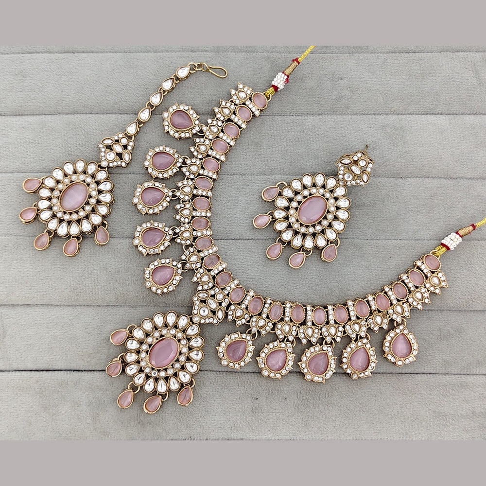 Rajwadi Collection Heritage Crystal Stone And Austrian Stone Necklace Set
