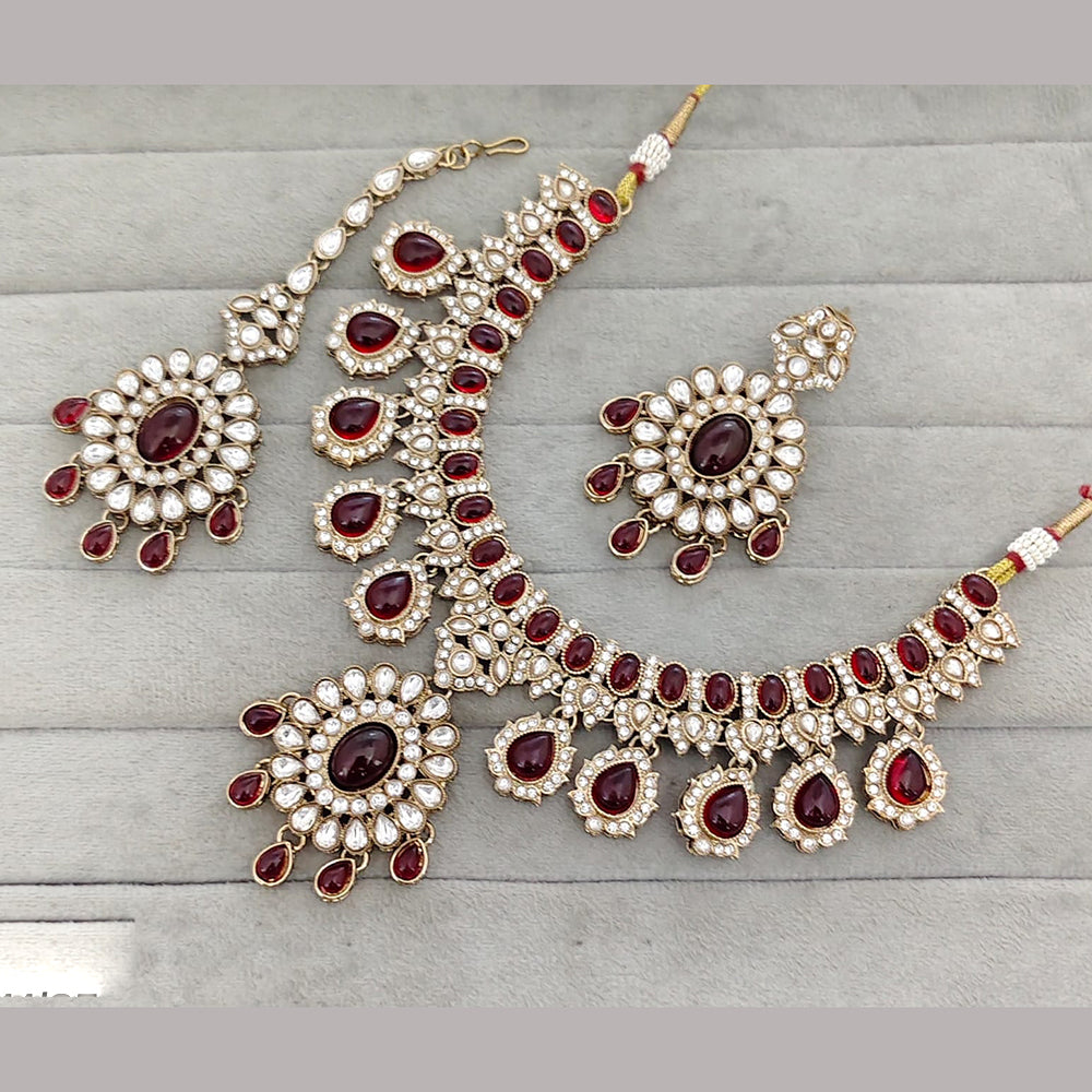 Rajwadi Collection Heritage Crystal Stone And Austrian Stone Necklace Set