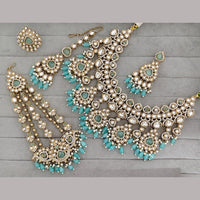 Rajwadi Collection Royal Polki Kundan Beaded Semi Bridal Jewellery Set