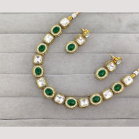 Rajwadi Collection Crystal Stone Gold Plated Necklace Set
