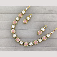 Rajwadi Collection Crystal Stone Gold Plated Necklace Set