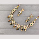 Rajwadi Collection Kundan Stone And Meenakari Gold Plated Necklace Set