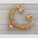Rajwadi Collection Kundan Stone & Meenakari Gold Plated Necklace Set