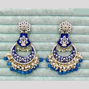 Rajwadi Collection Elegant Kundan Stone and Pearl  Meenakari Dangler Earrings